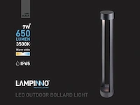 6 x 7w led zand zwart tuinlamp cilinder 60cm warm wit - afbeelding 5 van  8