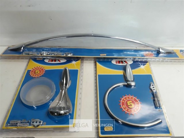 6 x badkamertoebehoren chrome 3 assorti - afbeelding 3 van  3