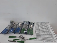 6 x bestekset 4 delig + bestekmand - afbeelding 1 van  2