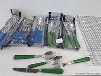 6 x bestekset 4 delig + bestekmand - afbeelding 2 van  2