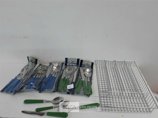 6 x bestekset 4 delig + bestekmand - afbeelding 1 van  3