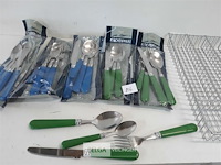 6 x bestekset 4 delig + bestekmand - afbeelding 3 van  3