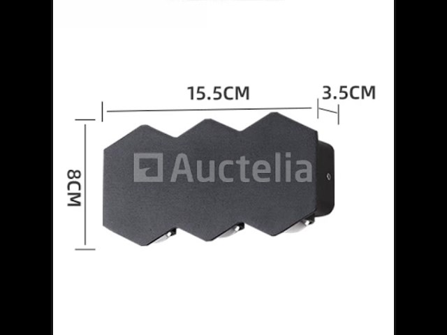 6 x bidirectionele led wandlamp – 6w – 3500k – ip54 – zwart – sw-51-3 - afbeelding 1 van  5