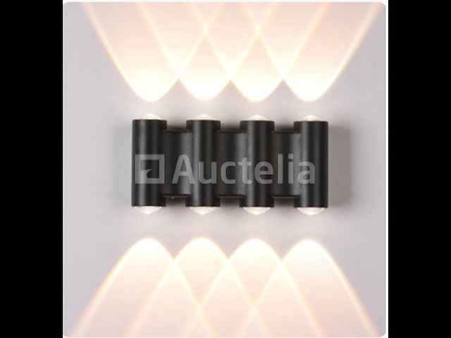 6 x bidirectionele led wandlamp – 8w – 3500k – ip54 – zwart – sw-47-4 - afbeelding 1 van  3