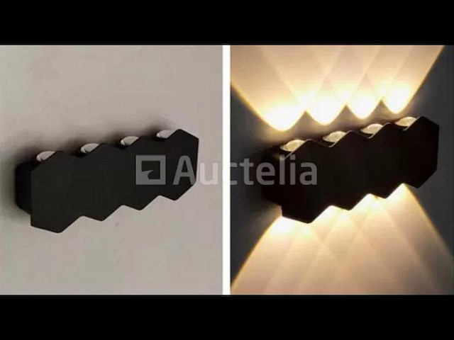 6 x bidirectionele led wandlamp – 8w – 3500k – ip54 – zwart – sw-51-4 - afbeelding 4 van  5