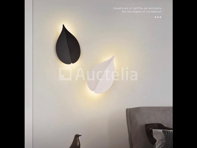 6 x bladvorm led wandlamp – 2 x 3w – 3500k neutraal wit – zwart – ip54 (sw-239) - afbeelding 1 van  3