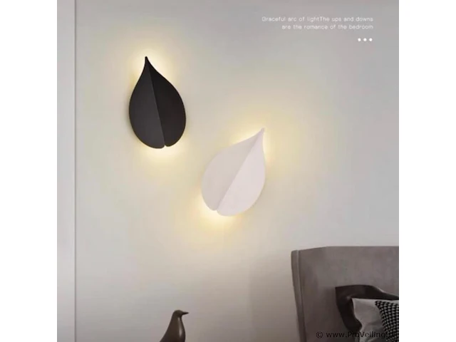 6 x bladvorm led wandlamp – 2 x 3w – 3500k neutraal wit – zwart – ip54 (sw-239) - afbeelding 2 van  3