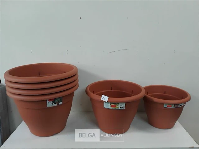 6 x bloempot rond cachepot mix - afbeelding 1 van  3