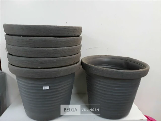 6 x bloempot rond h 39 cm d 42 cm - afbeelding 1 van  3