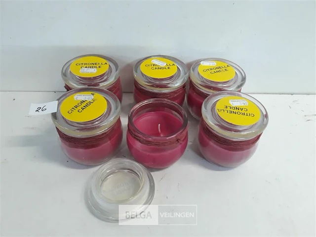6 x citronella kaars in glazen pot - afbeelding 1 van  3