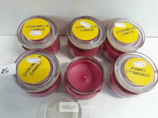 6 x citronella kaars in glazen pot - afbeelding 3 van  3