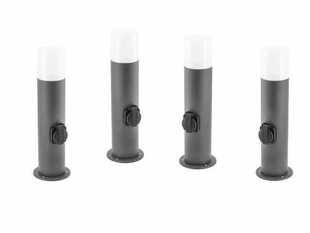 6 x cortona 40 schuko buiten lamp zwart - afbeelding 2 van  8
