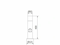 6 x cortona 40 schuko buiten lamp zwart - afbeelding 4 van  8