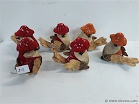 6 x deco vogel 14 cm - afbeelding 1 van  2