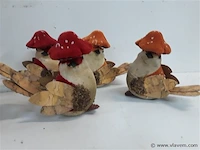 6 x deco vogel 14 cm - afbeelding 2 van  2