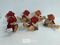 6 x deco vogel 14 cm - afbeelding 1 van  3