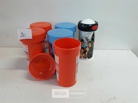 6 x drinkbeker met schroefdeksel 3 assorti - afbeelding 3 van  3