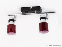 6 x dubbele plafondspot – hl7152 – g9 – 2 x 40w max – rood - afbeelding 2 van  3