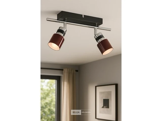 6 x dubbele plafondspot – hl7152 – g9 – 2 x 40w max – rood - afbeelding 1 van  4