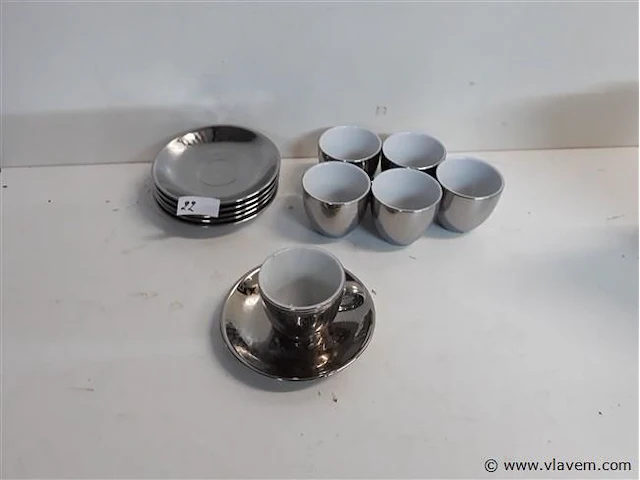 6 x espresso kopje met onderbord - afbeelding 1 van  2