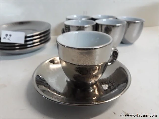 6 x espresso kopje met onderbord - afbeelding 2 van  2
