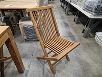 6 x excellence teak vouwstoel classic folding natural - afbeelding 1 van  7