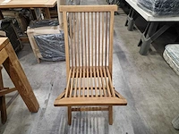 6 x excellence teak vouwstoel classic folding natural - afbeelding 5 van  7