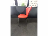 6 x fritz hansen vlinderstoelen rood stof - afbeelding 11 van  11