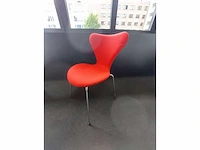 6 x fritz hansen vlinderstoelen rood stof - afbeelding 10 van  11