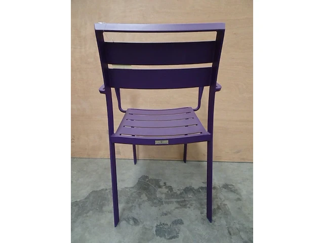 6 x garden prestige alu stapelstoel nice slat purple mat - afbeelding 3 van  4
