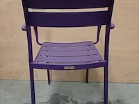 6 x garden prestige alu stapelstoel nice slat purple mat - afbeelding 3 van  4