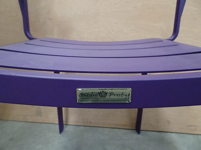 6 x garden prestige alu stapelstoel nice slat purple mat - afbeelding 4 van  4