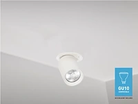 6 x gu10 inbouwspot armatuur cilinder zand wit draaibaar - afbeelding 1 van  3