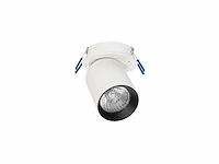 6 x gu10 inbouwspot armatuur cilinder zand wit en zwart draaibaar - afbeelding 2 van  3