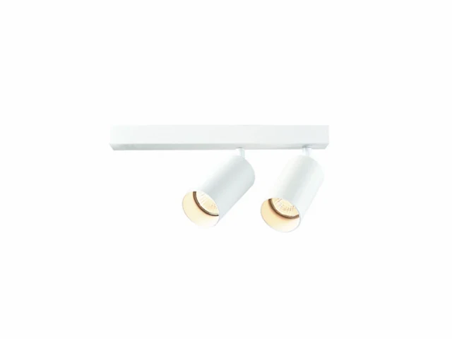 6 x gu10 opbouwspot armatuur dubbel cilinder zand wit draaibaar - afbeelding 1 van  2