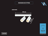 6 x gu10 opbouwspot armatuur dubbel cilinder zand wit draaibaar - afbeelding 2 van  2