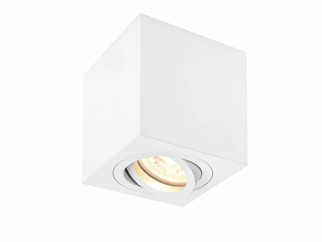 6 x gu10 opbouwspot armatuur rechthoekig wit kantelbaar 8,4cm - afbeelding 1 van  5