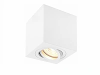 6 x gu10 opbouwspot armatuur rechthoekig wit kantelbaar 8,4cm - afbeelding 1 van  5
