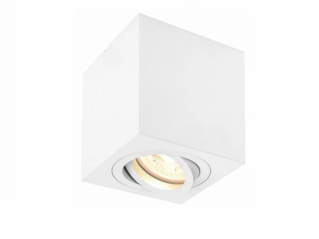 6 x gu10 opbouwspot armatuur rechthoekig wit kantelbaar 8,4cm - afbeelding 1 van  5
