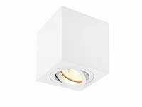 6 x gu10 opbouwspot armatuur rechthoekig wit kantelbaar 8,4cm - afbeelding 1 van  5