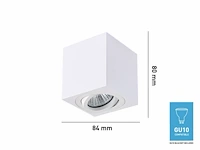 6 x gu10 opbouwspot armatuur rechthoekig wit kantelbaar 8,4cm - afbeelding 5 van  5