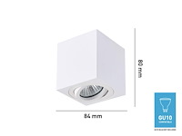 6 x gu10 opbouwspot armatuur rechthoekig wit kantelbaar 8,4cm - afbeelding 5 van  5