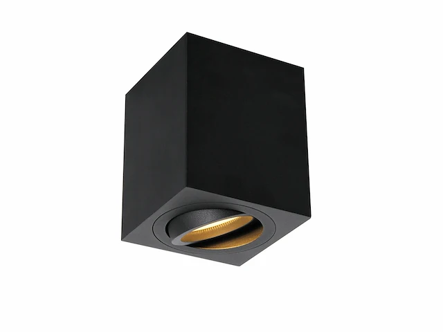 6 x gu10 opbouwspot armatuur rechthoekig zwart kantelbaar 8,4cm - afbeelding 1 van  3