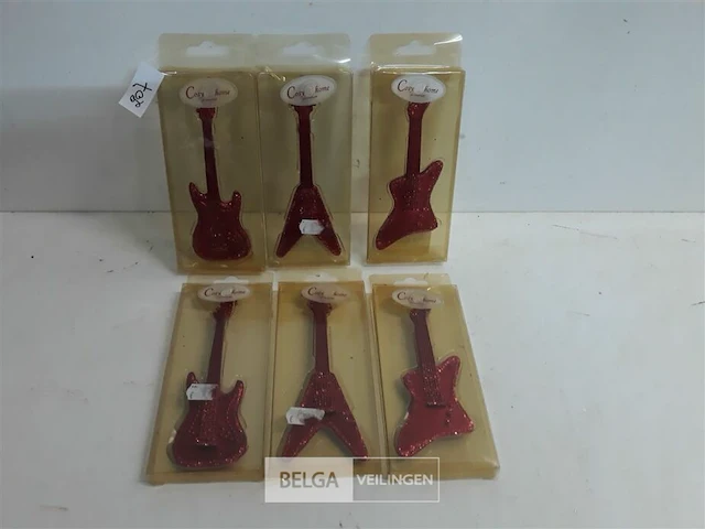 6 x guitar rood 13 cm - afbeelding 2 van  3