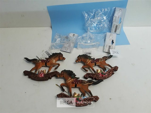 6 x hangdeco schommelpaard 3 x acryl 3 x color - afbeelding 2 van  3