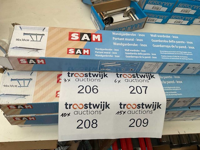 6 x inox wand kapstokken - afbeelding 2 van  5