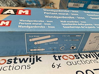 6 x inox wand kapstokken - afbeelding 4 van  5