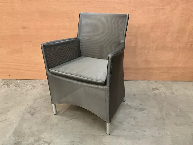 6 x jati-kebon textilene zetel oslo silver grey alu met arm - afbeelding 1 van  3