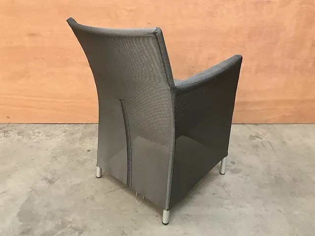6 x jati-kebon textilene zetel oslo silver grey alu met arm - afbeelding 2 van  3