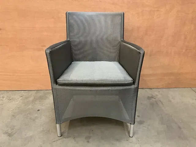 6 x jati-kebon textilene zetel oslo silver grey alu met arm - afbeelding 3 van  3